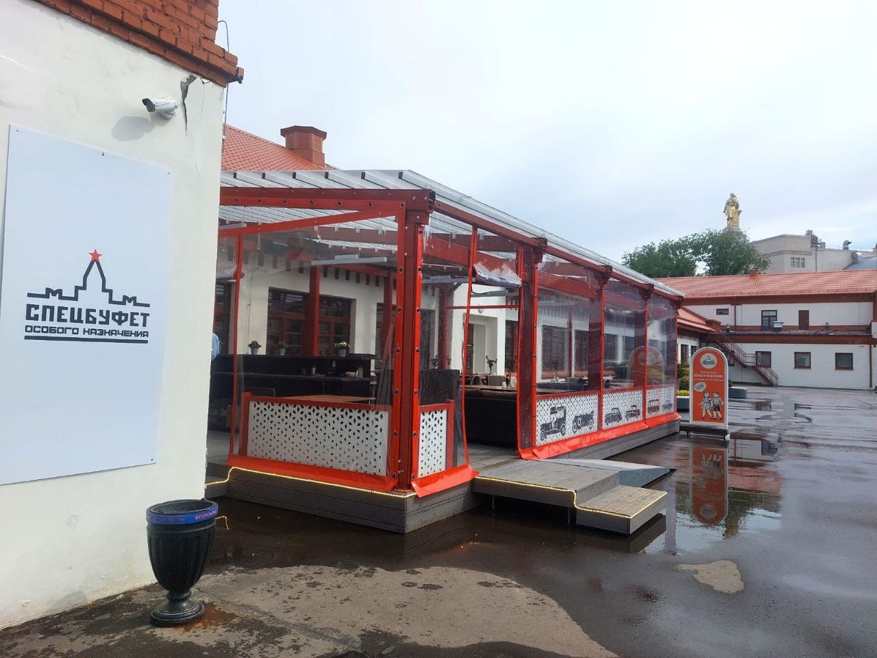 ПВХ шторы для летней террасы кафе в Клинцах